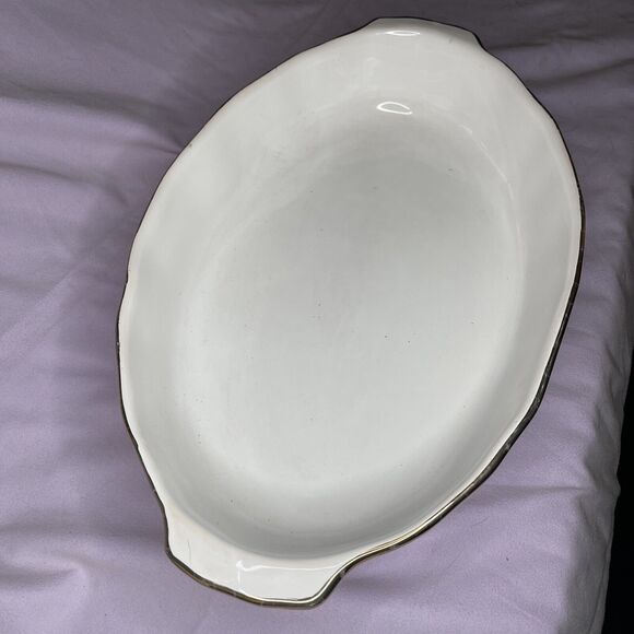 Vintage CERAMICHE TADINATE ITALY White Baking Casserole Serving Vessel Dish #F43 - Picture 4 of 6